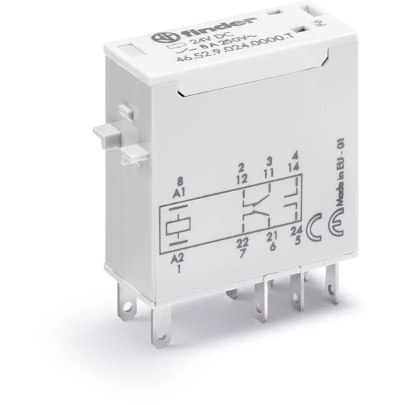 FINDER Miniatűr ipari relé, 2 váltó, 8A (465290240000T) (46.52.9.024.000.T)