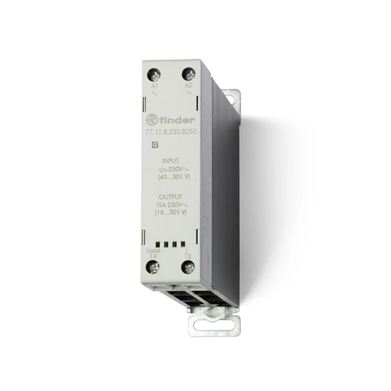 FINDER SSR relé, 15 A, kapcsolási feszültség (max.): 305 V/AC (771182308250) (77.11.8.230.8250)