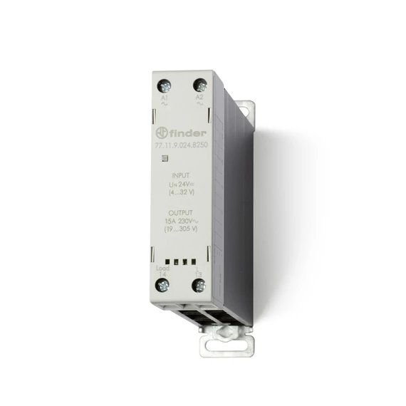 FINDER SSR relé, 15 A, kapcsolási feszültség (max.): 305 V/AC (771190248250) (77.11.9.024.8250)