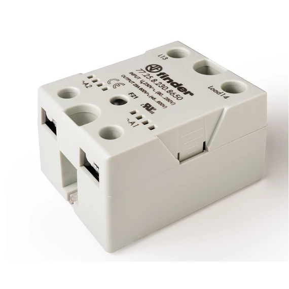FINDER SSR relé, 25 A / (48...600)V AC, max. bekapcsolási áram: 300 A - 10 ms, bemenet: (90...280)V AC (772582308650) (77.25.8.230.8650)