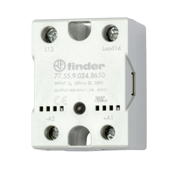 FINDER SSR Relé, 24VDC, 50A, 400VAC, 1fázisú, 1NO (775590248650) (77.55.9.024.8650)