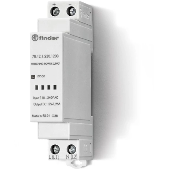 FINDER Tápegység, 110-240VAC vagy 220VDC/12VDC, 12W, 1,0A, IP20 (781212301200) (78.12.1.230.1200)