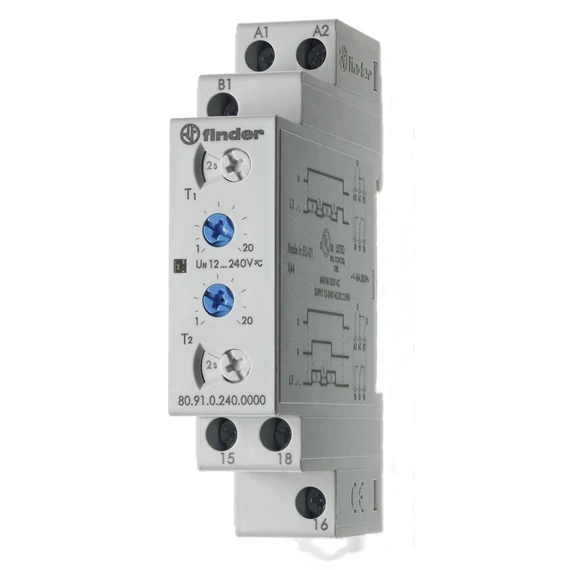 FINDER Aszimmetrikus ütemadó, 16A, 12-240V/AC/DC 1v.é., moduláris (809102400000) (80.91.0.240.0000)
