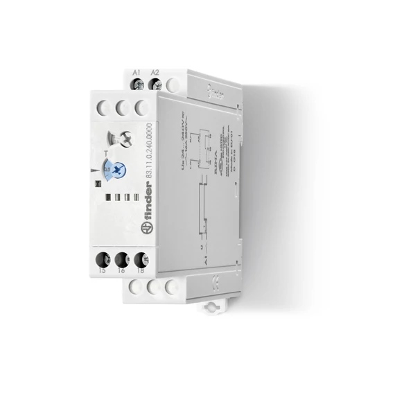 FINDER Időrelé, megh. késlelt 24-240V/AC/DC, 0,1s-20h, moduláris (831102400000) (83.11.0.240.0000)