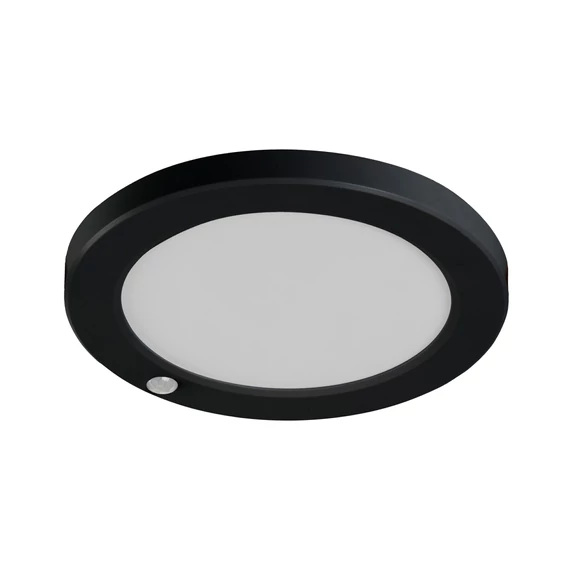KANLUX ERGA PIR 17W CCT-B Mozgásérzékelős lámpatest, 17W, 3000/4000/6500K, max 1600lm, Ø230mm, IP20, fekete (24605)