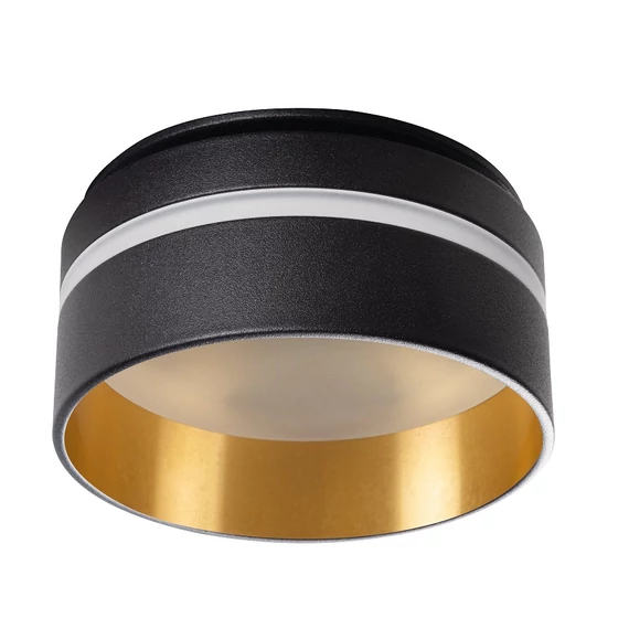 KANLUX GOVIK-ST DSO-B/G Süllyesztett dekorációs keret, Gx5,3/GU10, max 10W, Ø80x60mm, IP20, fekete / arany (29234)
