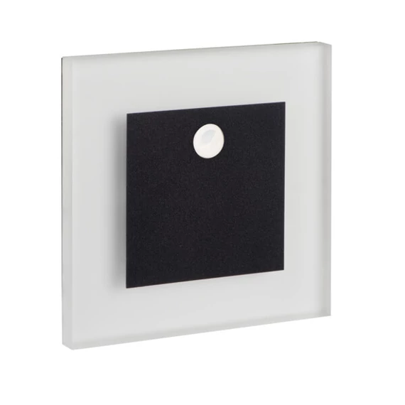 KANLUX APUS LED PIR B-WW LED lépcsővilágító lámpatest, 12V DC, 75x23x75mm, mozgásérzékelővel, 0.8W, 3000K, 13lm, fekete (29857)