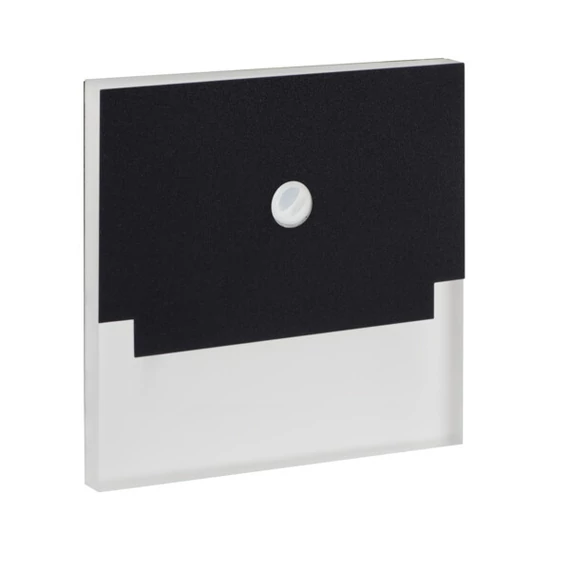 KANLUX SABIK LED PIR B-NW LED lépcsővilágító lámpatest, 12V DC, 75x23x75mm, mozgásérzékelővel, 0.8W, 4000K, 14lm, fekete (29858)