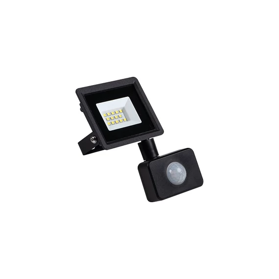 KANLUX GRUN NV LED-10-B-SE LED-es reflektor mozgásérzékelővel, Miledo, 10W, 4000K, 800lm, 151x96x54mm, IP44, fekete (31397)