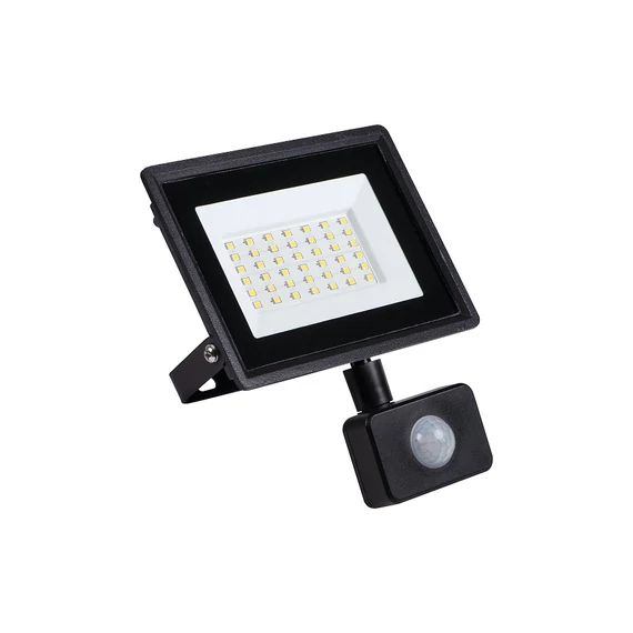 KANLUX GRUN NV LED-30-B-SE LED-es reflektor mozgásérzékelővel, Miledo, 30W, 4000K, 2650lm, 187x143x54mm, IP44, fekete (31399)