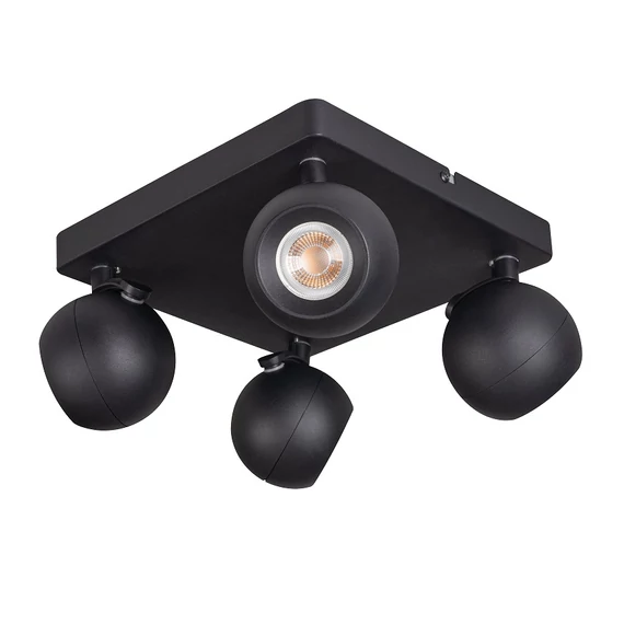 KANLUX GALOBA EL-4O B Fali-mennyezeti lámpatest, GU10, 4 x max 35W, PAR16, 125x240x240mm, fekete (33679)