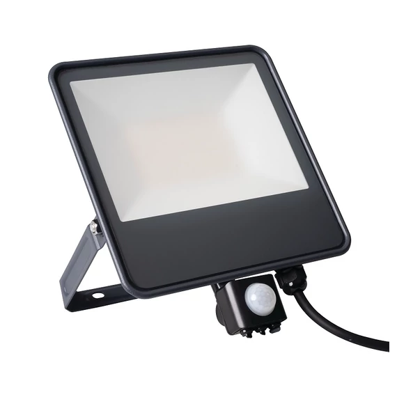 KANLUX IQ-LED FL-50W-NW-SE LED-es reflektor mozgásérzékelővel, 50W, 4000K, 6000lm, 240x180x56mm, IP44, fekete (33888)