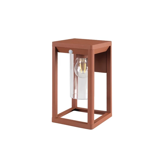 KANLUX VIMO EL 27 SE-BR Cserélhető fényforrású kerti lámpatest mozgásérzékelővel, E27, max 15W, 270x165x150mm, IP44, barna (34983)