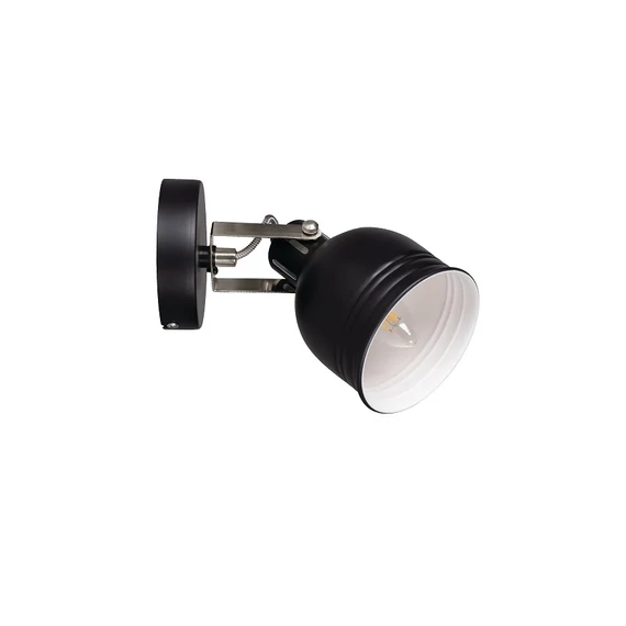 KANLUX DERATO EL-1O B-SR Fali-mennyezeti lámpatest, E14, max 8W, Ø110mm, fekete / ezüst (35640)