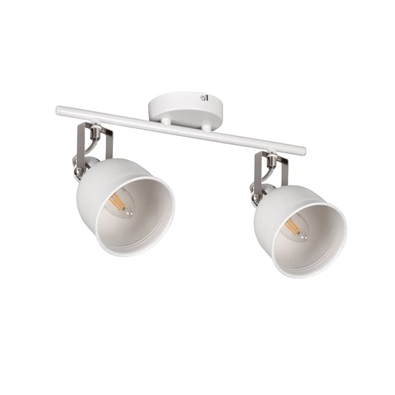 KANLUX DERATO EL-2I W-SR Fali-mennyezeti lámpatest, E14, 2 x max 8W, Ø100mm, 165x110x500mm, fehér / ezüst (35643)