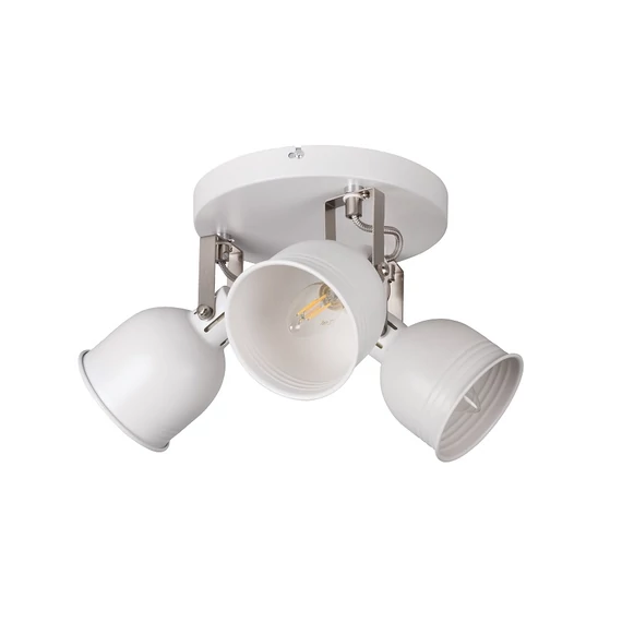 KANLUX DERATO EL-3O W-SR Fali-mennyezeti lámpatest, E14, 3 x max 8W, Ø110mm, 150x428x428mm, fehér / ezüst (35645)