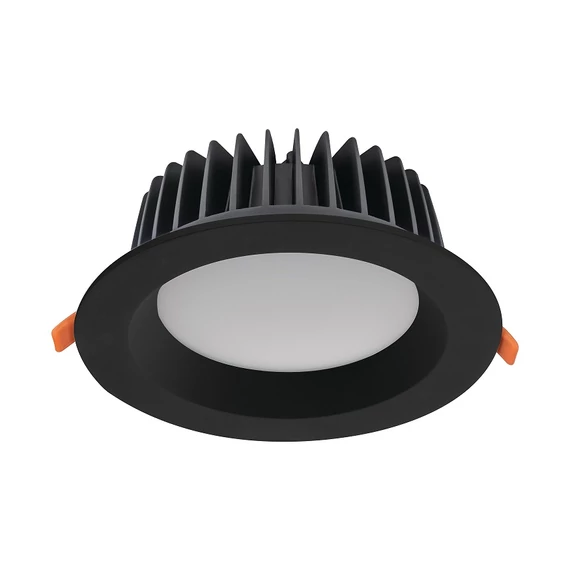 KANLUX TIBERI PRO 30W-940-B Mélysugárzó lámpatest, 30W, 4000K, 2850lm, Ø190x70mm, IP44/20, fekete (35673)