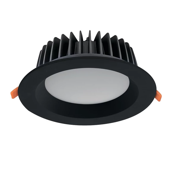 KANLUX TIBERI PRO 40W-940-B Mélysugárzó lámpatest, 40W, 4000K, 3800lm, Ø230x77mm, IP44/20, fekete (35675)