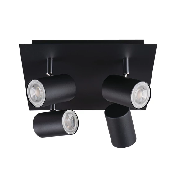 KANLUX EVALO EL-4O B-SR Fali-mennyezeti lámpatest, GU10, 4 x max 10W, PAR16, 265x265x120mm, fekete (35697)
