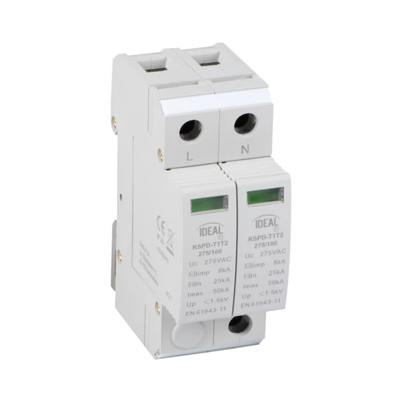 KANLUX KSPD-T1T2 275/100 1PN Túlfeszültség korlátozó KSPD, 230V AC, 50Hz (36314)