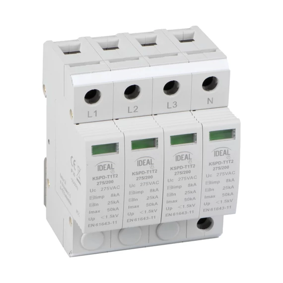 KANLUX KSPD-T1T2 275/200 3PN Túlfeszültség korlátozó KSPD, 230V AC, 50Hz (36316)