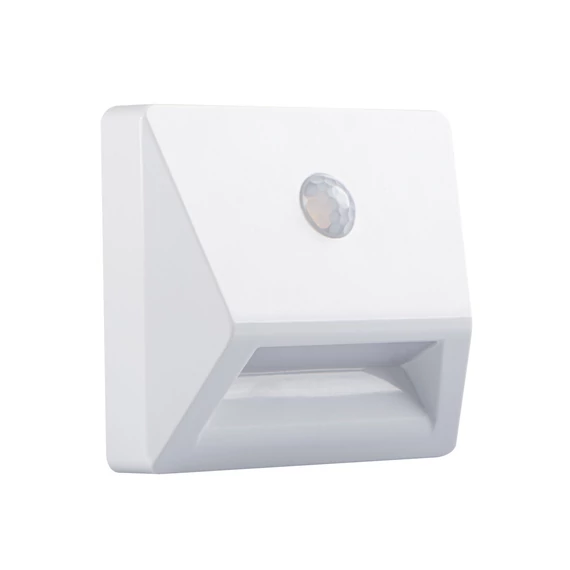 KANLUX IRS3xAAA LED PIR W-NW LED lépcsővilágító lámpatest mozgásérzékelővel, 3 x 1,5V DC, 0.3W, 4000K, 10lm, 28x84x73mm, fehér (37392)