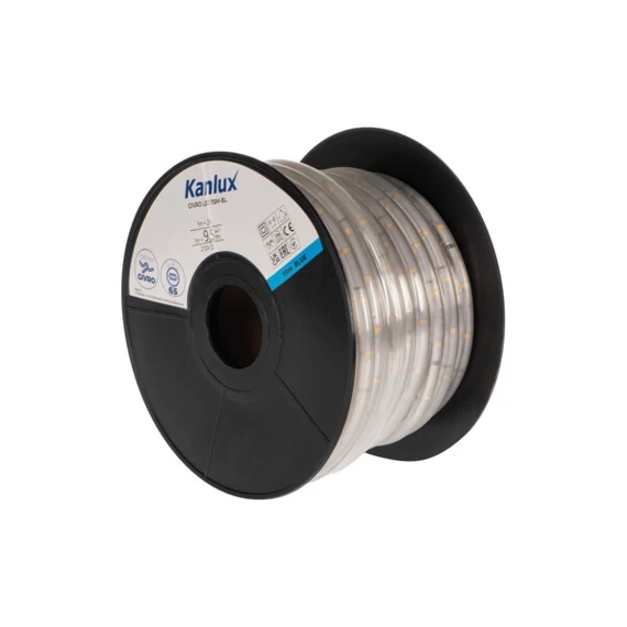 KANLUX GIVRO LED 15M-BL Fényszalag, 210V DC, 1m = 2W, kék, 1m = 9.5lm, IP65, UV álló, Ø13mm, 15m (világító cső) (38587)