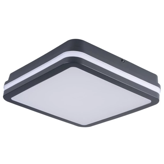 KANLUX BENO 24-30W CCT-L-SEG Mennyezeti LED lámpa, mikroh.mozgásé., 24/30W, 3000/3500/4000K, max 2690 / 2940 / 2880lm, 260x260x57mm, IP65, grafit (38780)