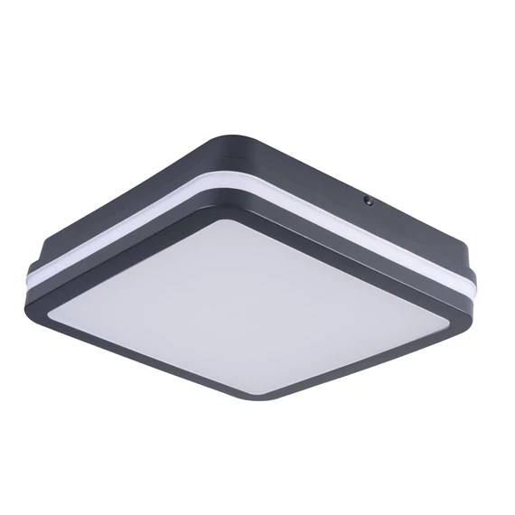 KANLUX BENO 12-18W CCT-L G Mennyezeti LED lámpa, 12/18W, 3000/3500/4000K, max 1630 / 1770 / 1750lm, 220x220x57mm, IP65, grafit (38787)