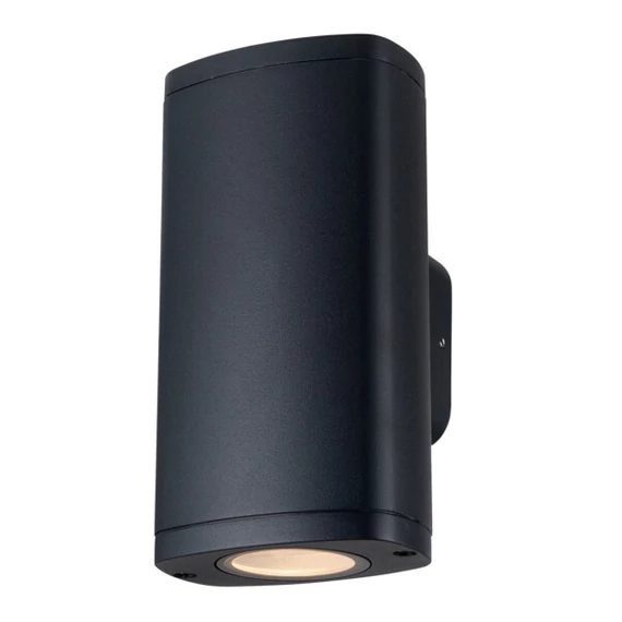 KANLUX ZEVI EL 2GU10 B Homlokzati lámpatest, GU10, 2 x max 10, PAR16, 190x100x100mm, IP54, fekete (38882)