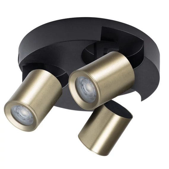KANLUX LAURIN EL-3O B-G Fali-mennyezeti lámpatest, GU10, 3 x max 10W, PAR16, Ø220x108mm, fekete / arany (38963)