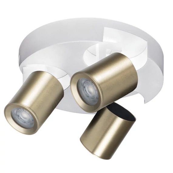 KANLUX LAURIN EL-3O W-G Fali-mennyezeti lámpatest, GU10, 3 x max 10W, PAR16, Ø220x108mm, fehér / arany (38967)