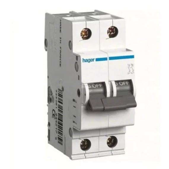 HAGER Kismegszakító 2P, B-20A, 4,5kA, 2M (MX220)