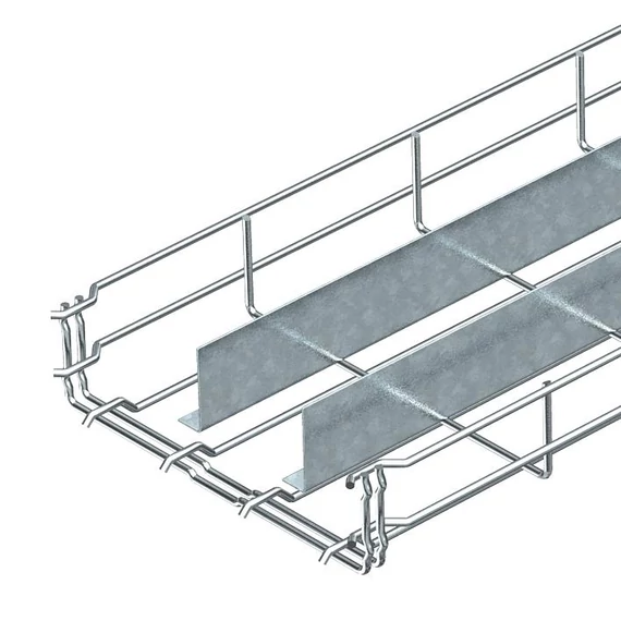 OBO Bettermann GRM-2T 55 300 G GR-Magic rácsos kábeltálca 2 válaszfallal 55x300x3000 galvanikusan horganyzott, EN ISO 19598 / EN ISO 4042 (6006396)