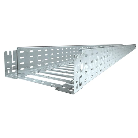 OBO Bettermann SKSM 140 FT SKSM Kábeltálca gyorsösszekötővel, perforált 110x400x3050 merítetten tűzihorganyzott, DIN EN ISO 1461 (6059639)