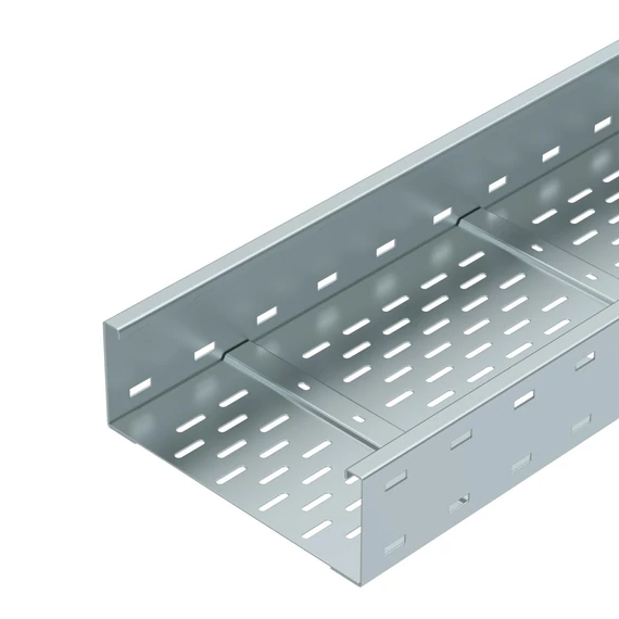 OBO Bettermann WKSG 130 FS nagyfesztávú kábeltálca perforált, fenékbordával 110x300x6000 szalaghorganyzott, DIN EN 10346 (6098115)