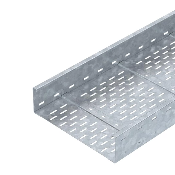 OBO Bettermann WKSG 140 FT nagyfesztávú kábeltálca perforált, fenékbordával 110x400x6000 merítetten tűzihorganyzott, DIN EN ISO 1461 (6098149)