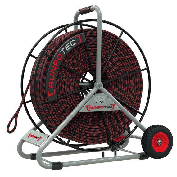 RUNPOTEC PE behúzókötél acél csévélődobbal, D=12 mm, 300m (101220)