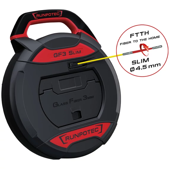 RUNPOTEC GF3 SLIM üvegszálas vezetékbehúzó hosszmérő nélkül, D=3mm, 30m (102110)