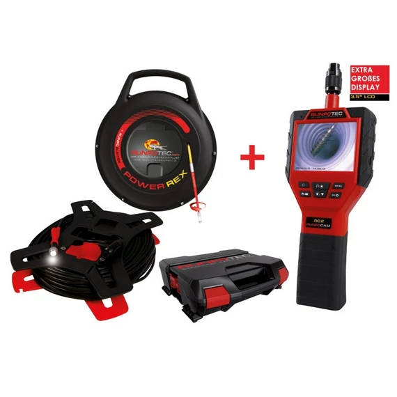 RUNPOTEC RUNPOCAM RC2 30m vizsgáló kamera + POWER REX 30m kábelbehúzó (111380)