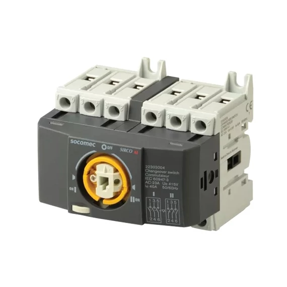 SOCOMEC SIRCO átkapcsoló M1 méret 3X40A (mechanikus átkapcsoló I-0-II, hajtás nélkül) (22303004)