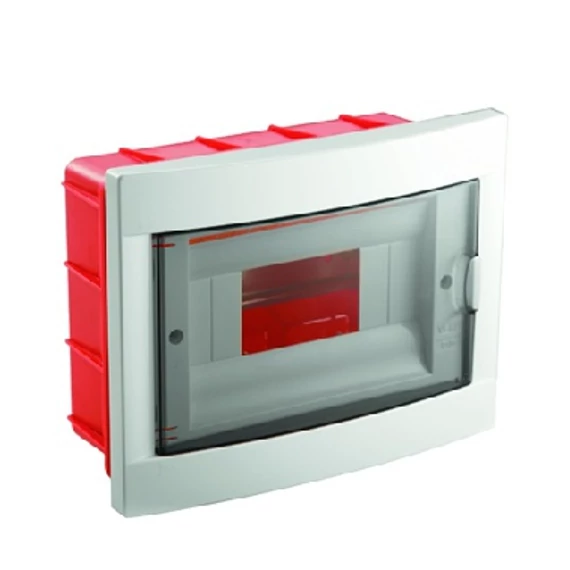 VIKO (by Panasonic) Süllyesztett lakáselosztó 8 modulos, IP20, füstszínű ajtóval, PE/N sínekkel (90916008)
