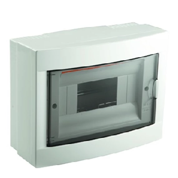 VIKO (by Panasonic) Falon kívüli lakáselosztó 8 modulos, IP20, füstszínű ajtóval, PE/N sínekkel (90916108)