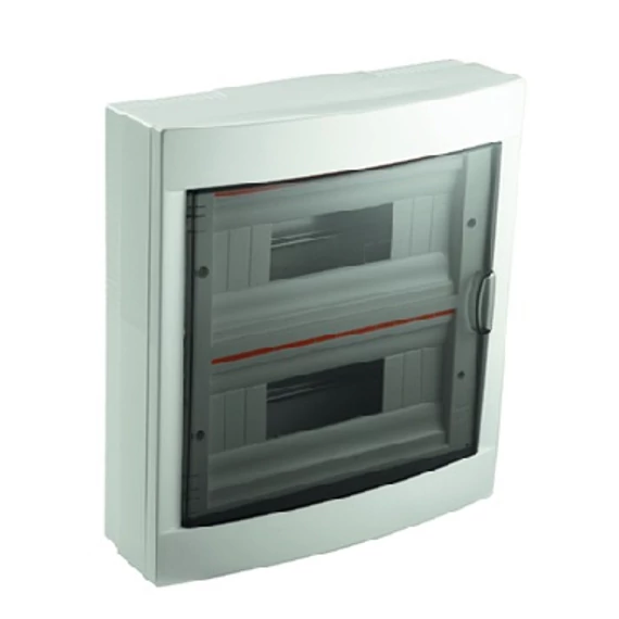VIKO (by Panasonic) Falon kívüli lakáselosztó 24 modulos, IP20, füstszínű ajtóval, PE/N sínekkel (90916124)
