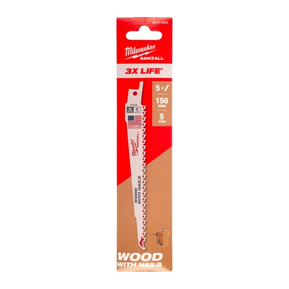 Milwaukee Szablyafűrészlapok THIN KERF 150/4,2 mm Bimetál, Co 5 db (48005035) (48475035)