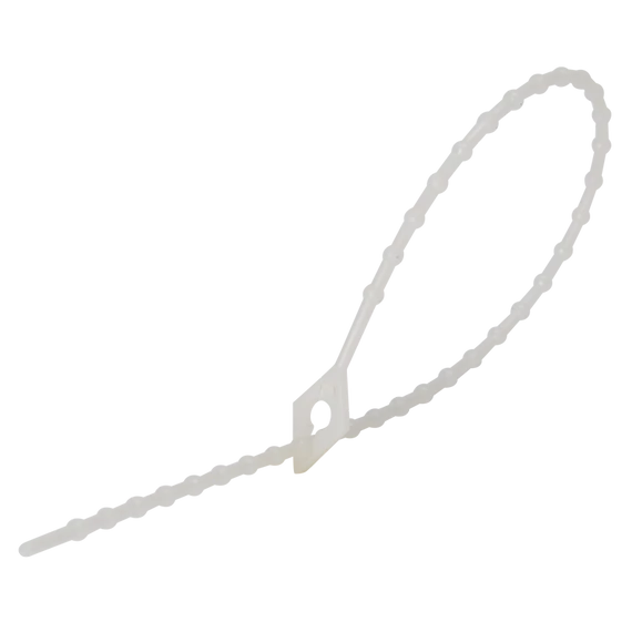 TRACON Gyöngyös nyitható kábelkötegelő, natúr, 150x1,7mm, D=4-38mm, PA6.6 (160N-GY)