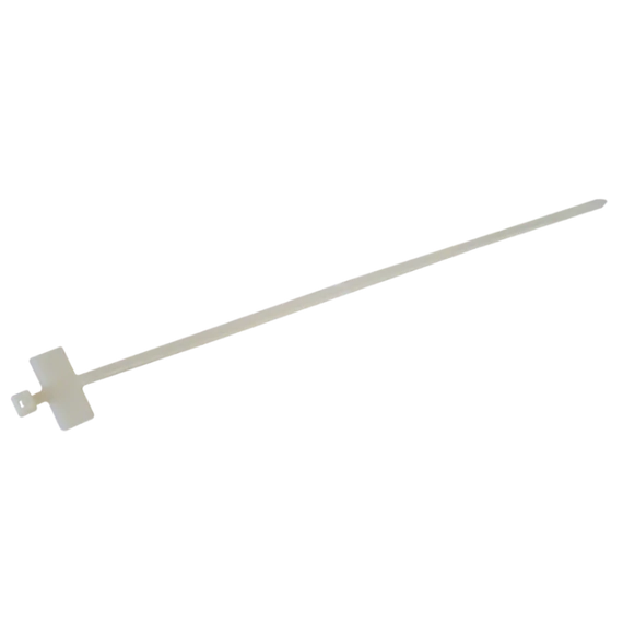 TRACON Jelzőcímkés kábelkötegelő, natúr, 210x2,5mm, D=5-45mm, PA6.6 (axb=15x30mm) (200J)