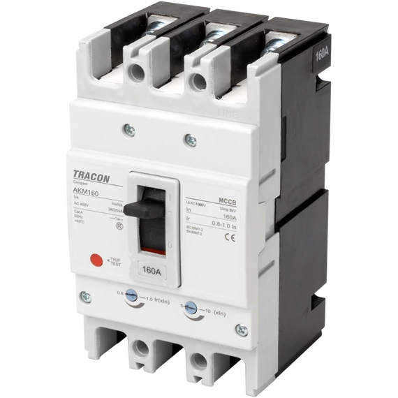 TRACON Kompakt megszakító, 3P, 32A, Ir=(0,8-1,0)In, 400/415V, 50/60Hz, Icu=36kA, Ics=25kA (AKM1-32)