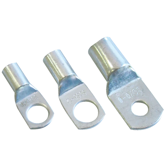 TRACON Szigeteletlen szemes csősaru, ónozott elektrolitréz, 70mm2, M8, (d1=11,2mm, d2=8,4mm) (CL70-8)