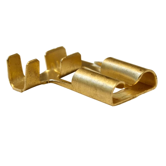 TRACON Szigeteletlen rátolható csatl. hüvely, ónozott réz, rögz.csapos, 7,7x0,8mm, 1-2,5mm2, 90° (CSH09B)